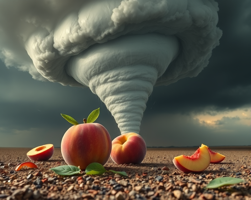 peach, tornado