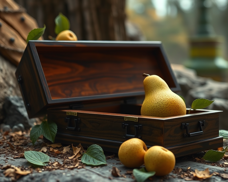 pear, coffin