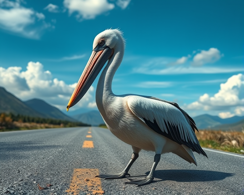 pelican, shirt, zombie, road