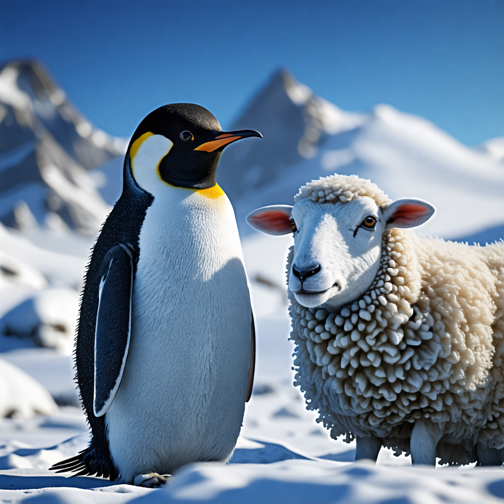 penguin, sheep