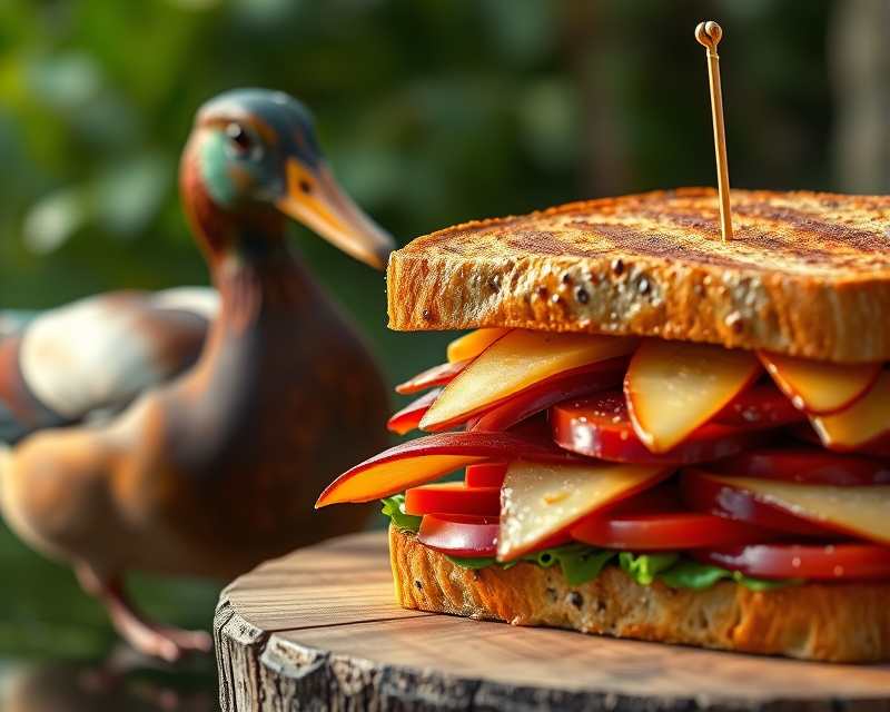 piano, sandwich, duck