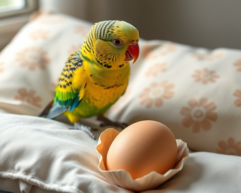 pillow, egg, parakeet