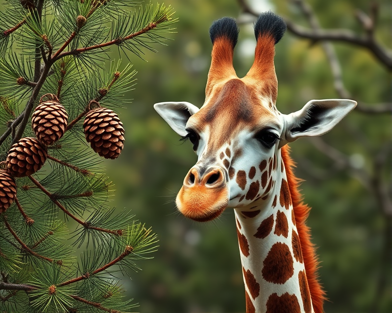 pinecone, giraffe