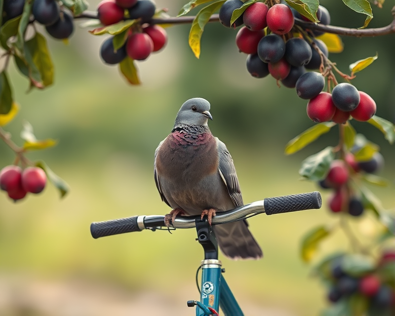 plum, dove, bicycle