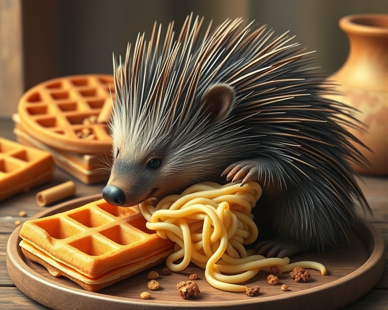 porcupine, nike, waffle, noodle, cookie