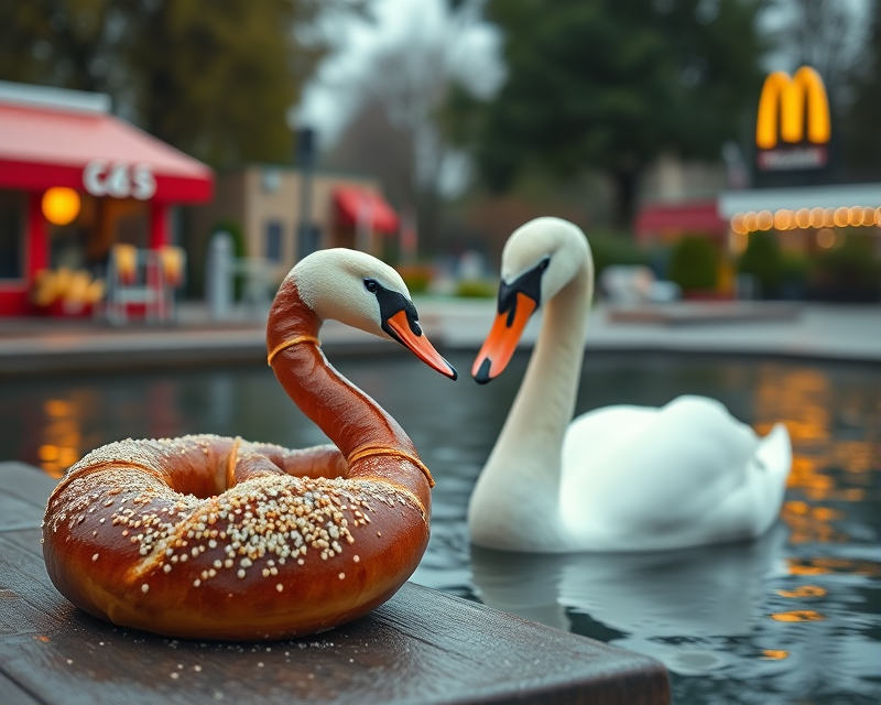 pretzel, swan, mcdonalds