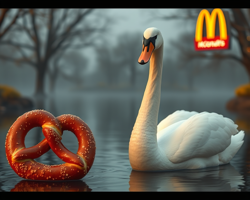 pretzel, swan, mcdonalds