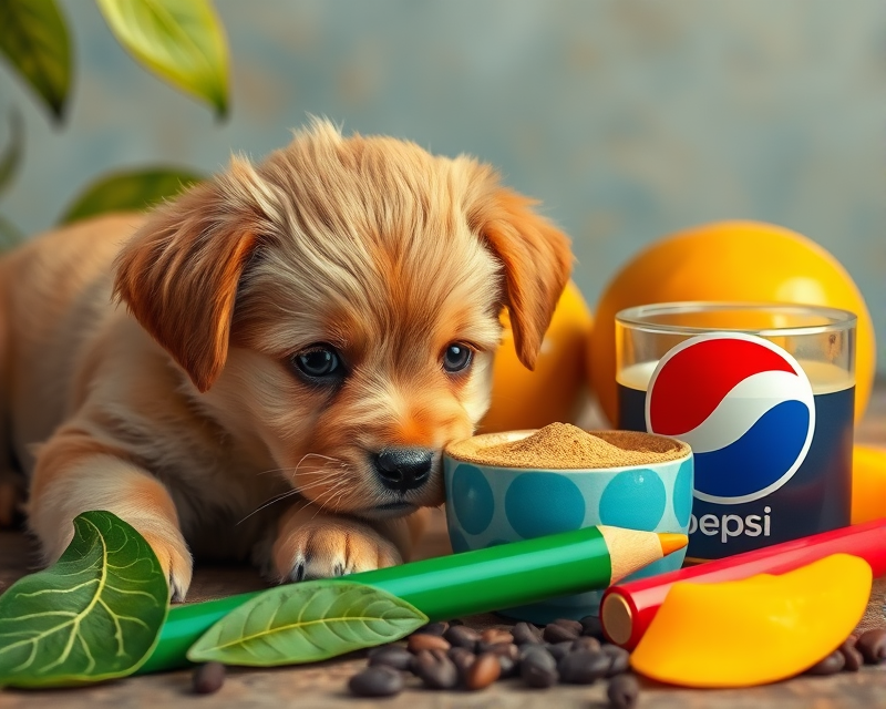 puppy, mango, coffee, pepsi, crayon