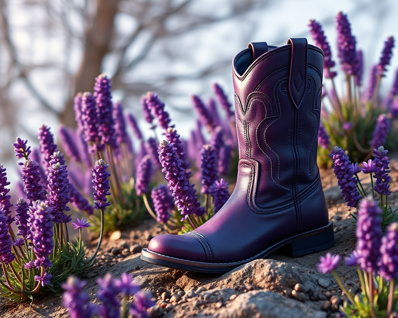 purple, boot