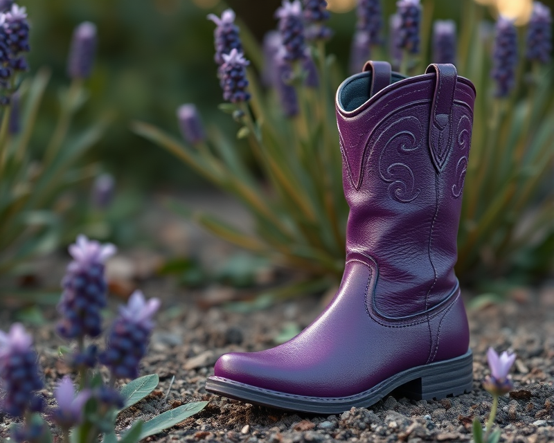 purple, boot