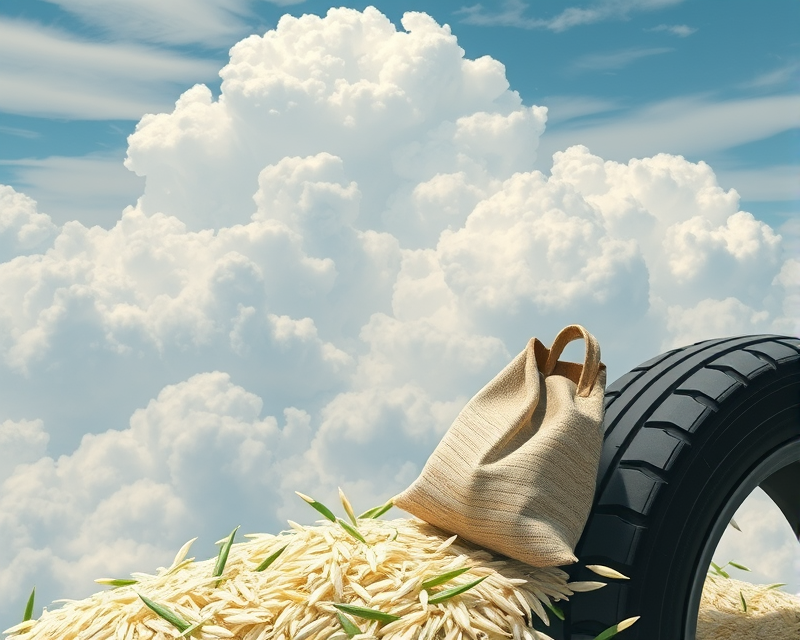 rice, bag, cucumber, cloud, boat, tire