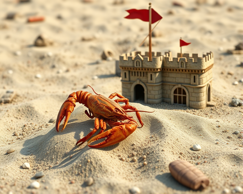 sandcastle, lobster