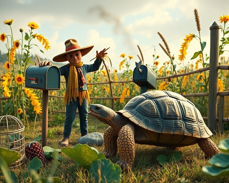 scarecrow, tortoise, mailbox, cucumber, panther