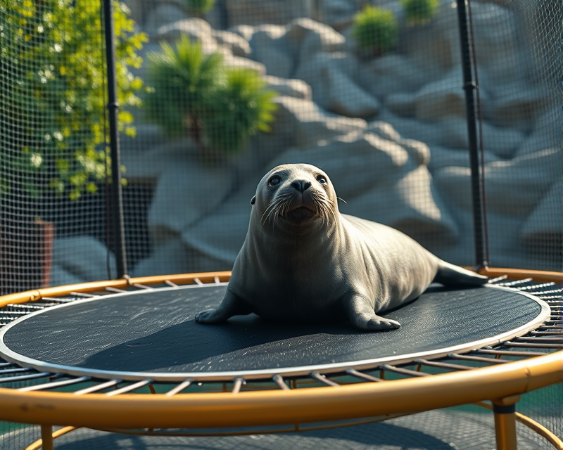 seal, trampoline