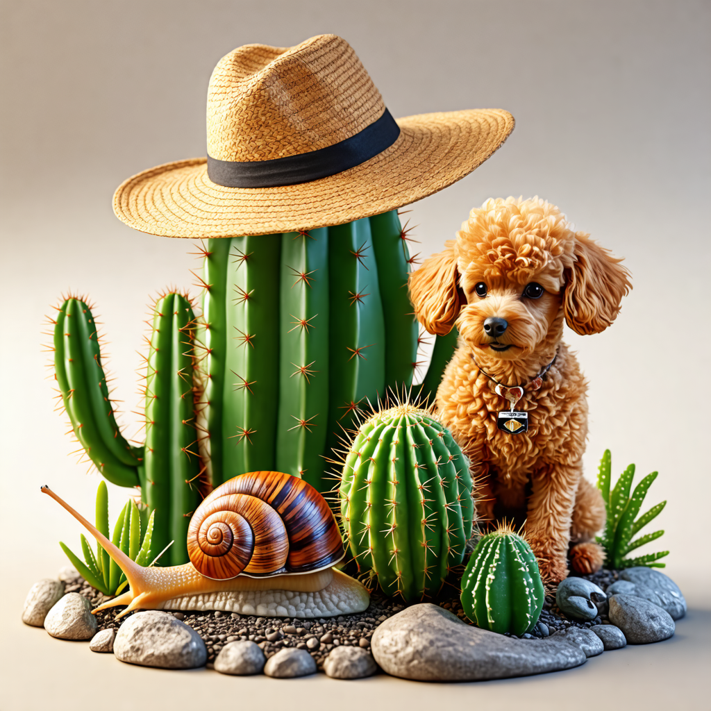 snail, cactus, hat, poodle