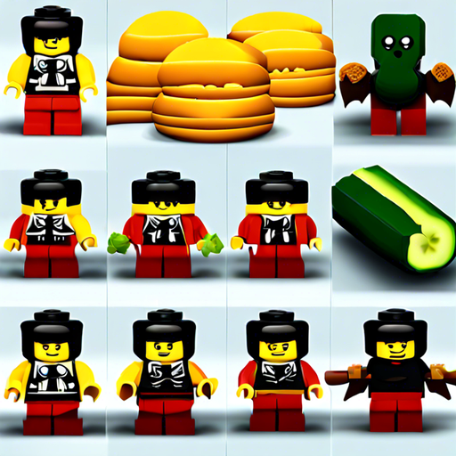 snake, lego, umbrella, broccoli, campfire, taco, cucumber, pickle, raven, fork