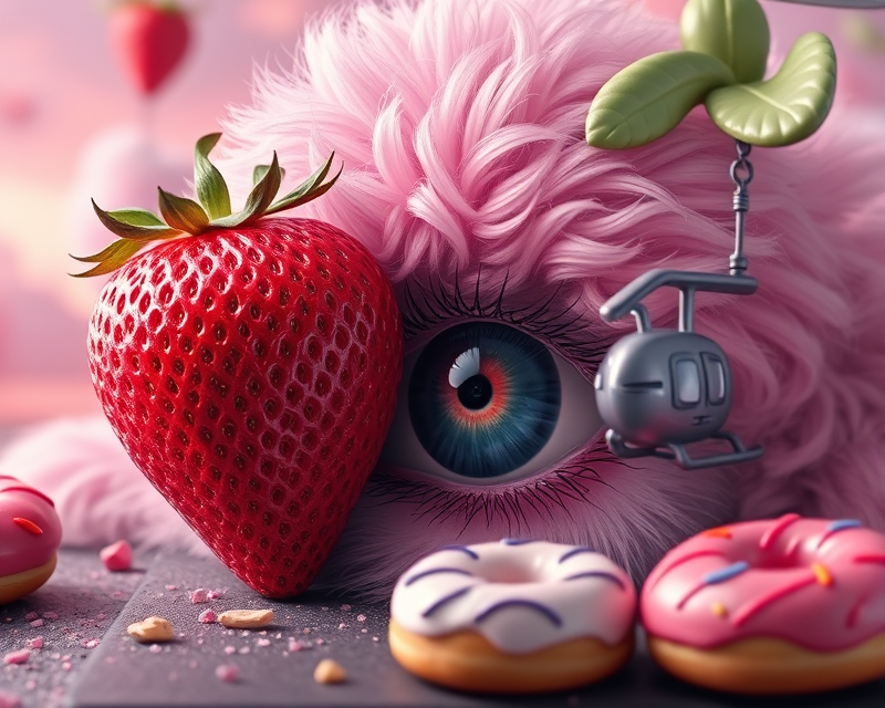 strawberry, eye, poodle, donut, helicopter