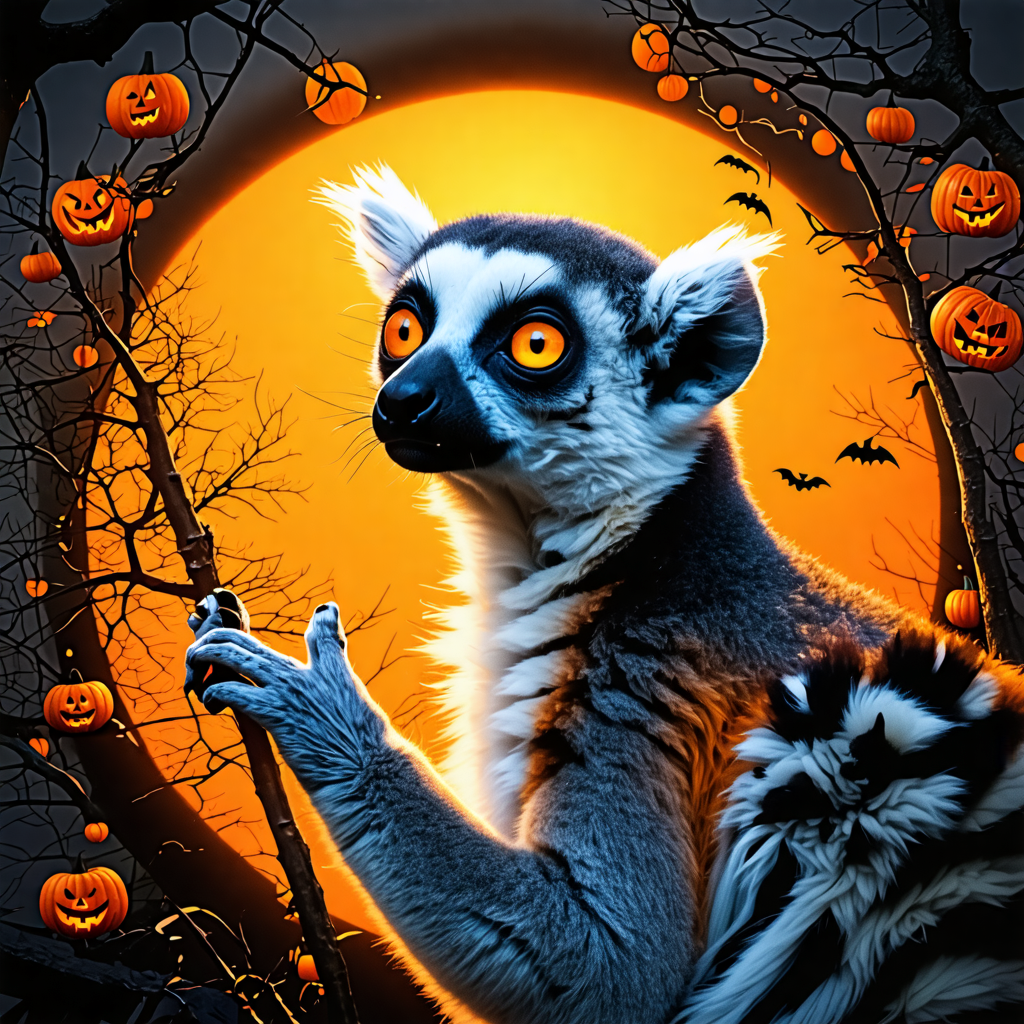 sun, lemur, halloween, circle