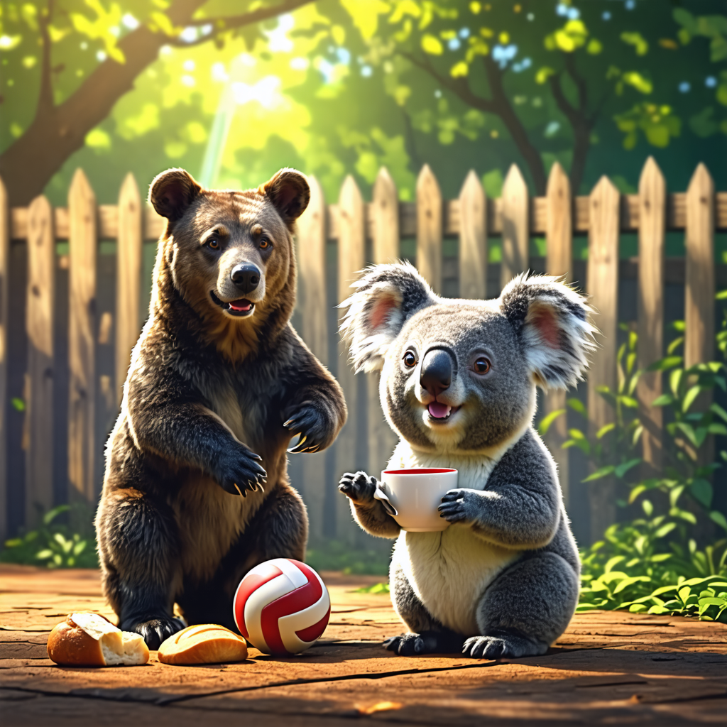 sword, dog, fence, bear, bread, ghost, plate, cup, volleyball, koala