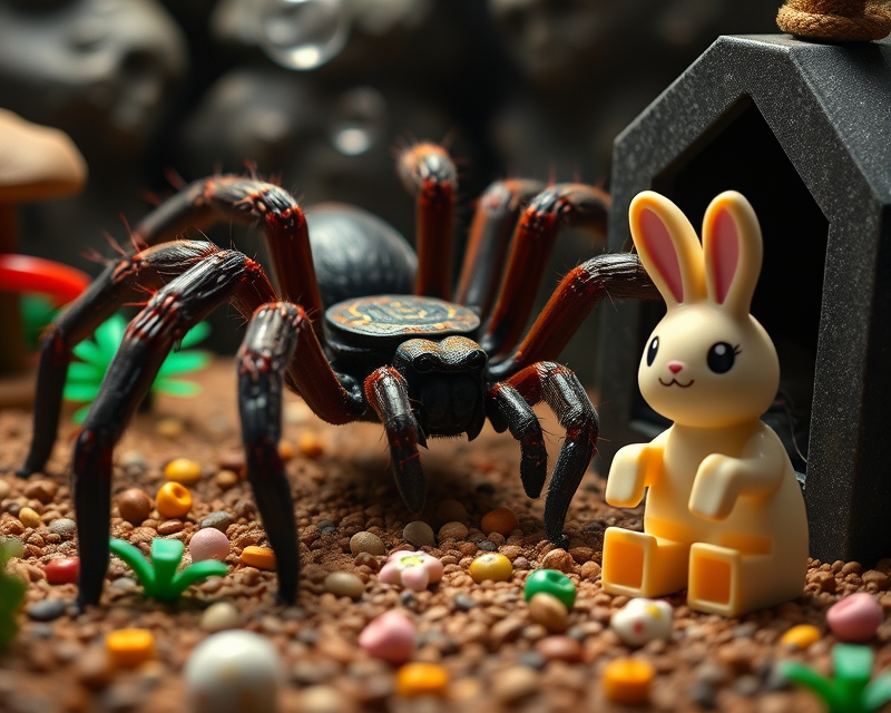 tarantula, bubble, lego, bunny, coffin