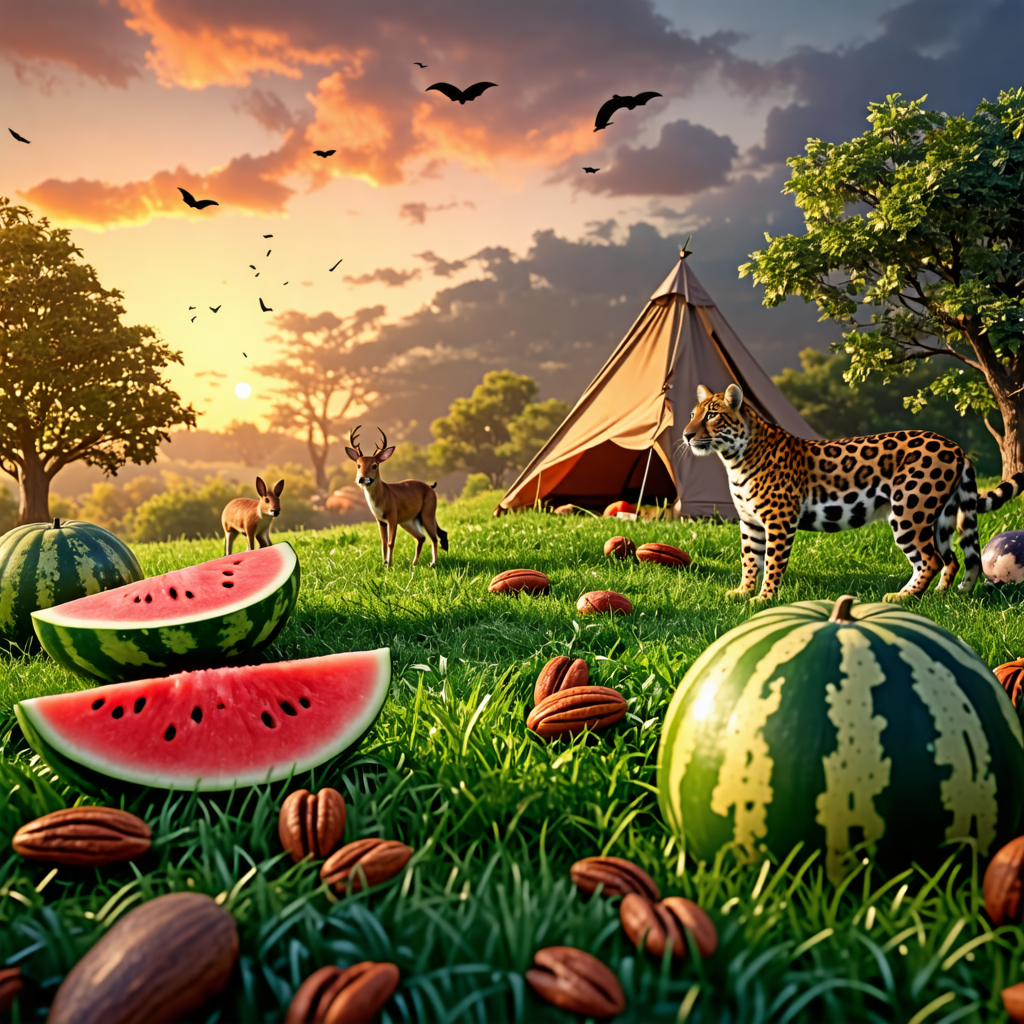 tent, green, watermelon, grass, bunny, pecan, deer, halloween, piglet, jaguar