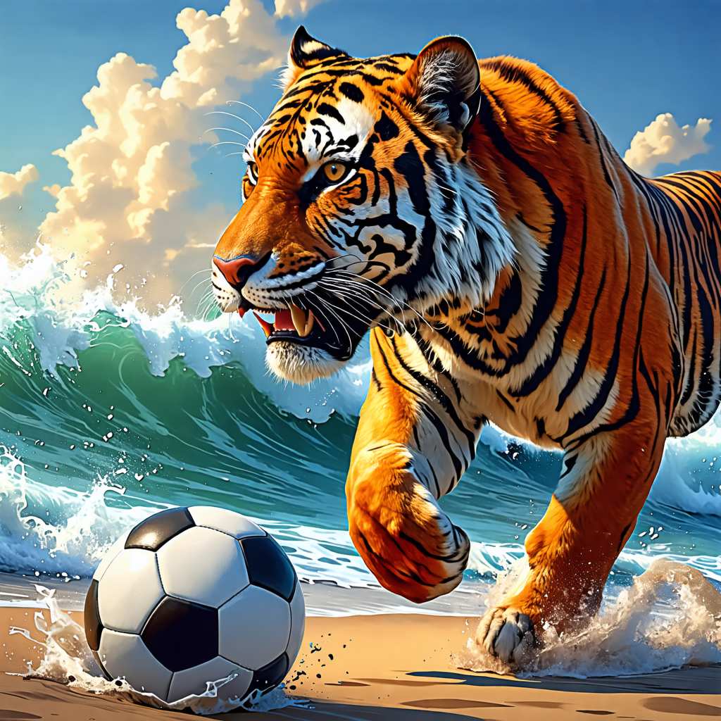 tiger, football, jeep, beach, joker