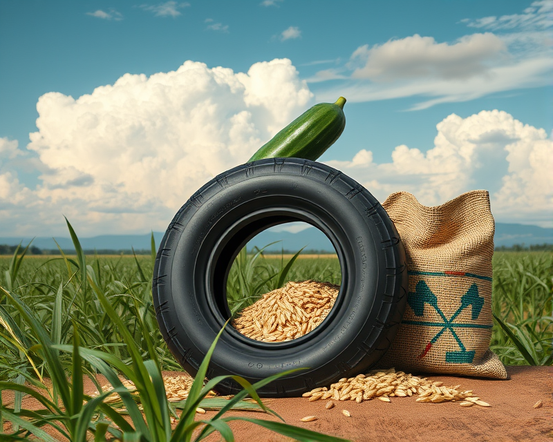 tire, cucumber, cloud, rice, bag