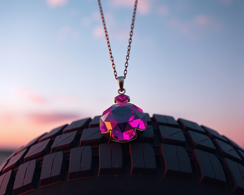 tire, necklace, pink