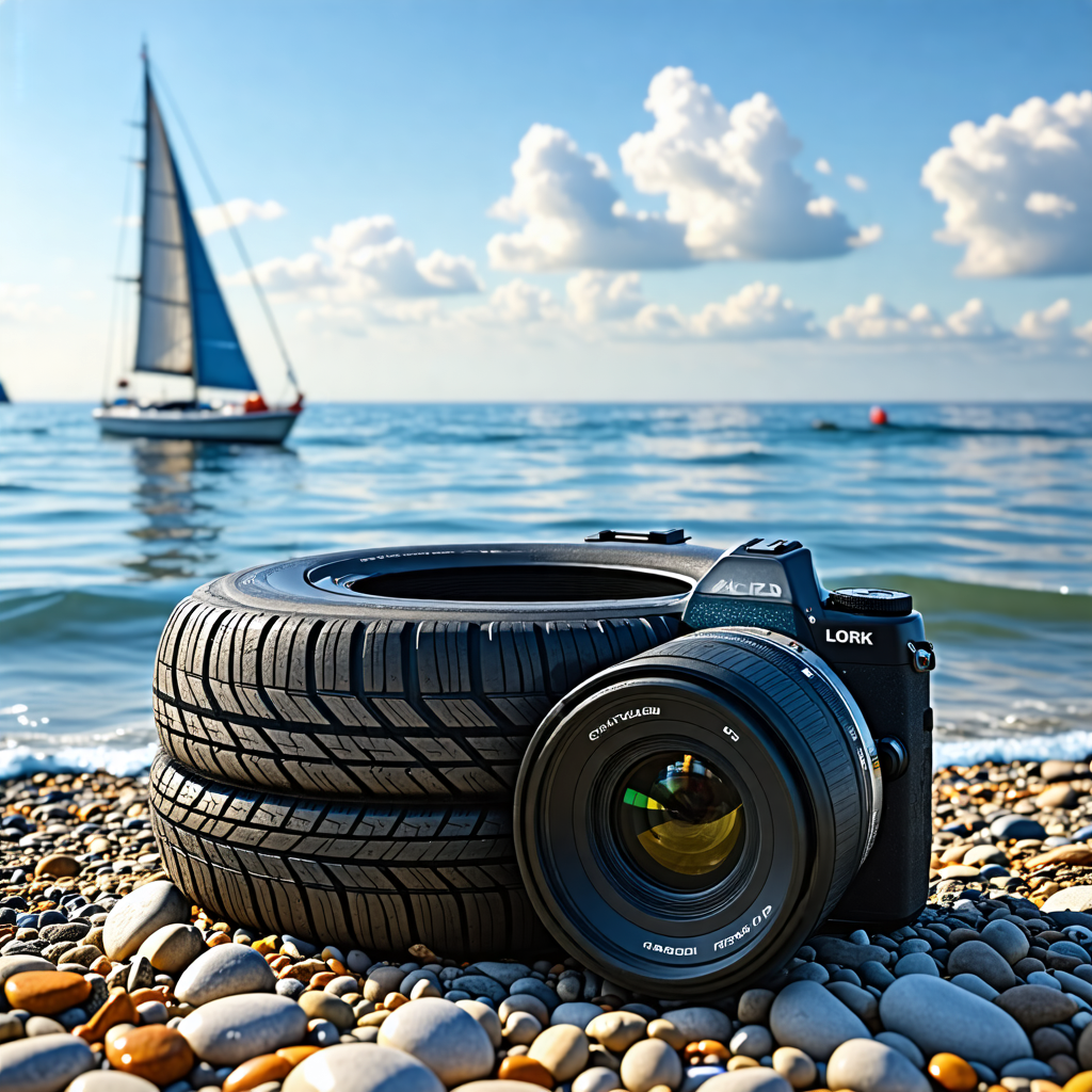 tire, sailboat, camera