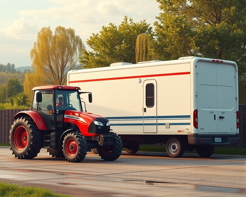 tractor, van