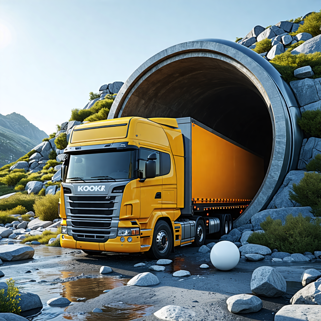 truck, ball, tunnel, egg