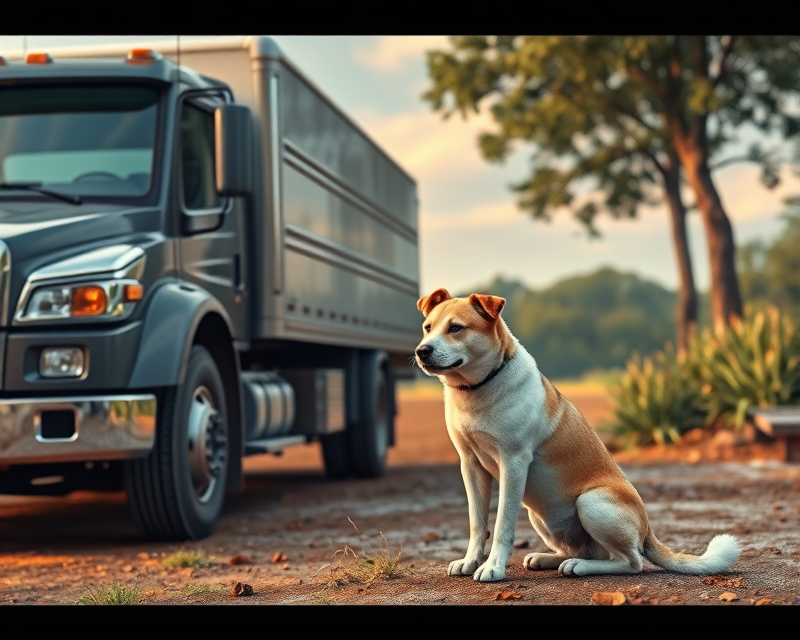 truck, dog