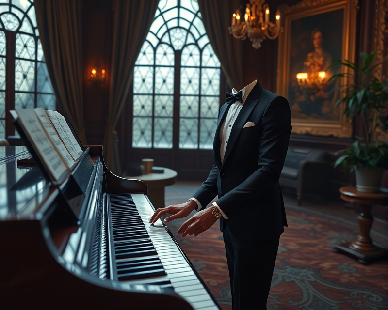 tuxedo, piano