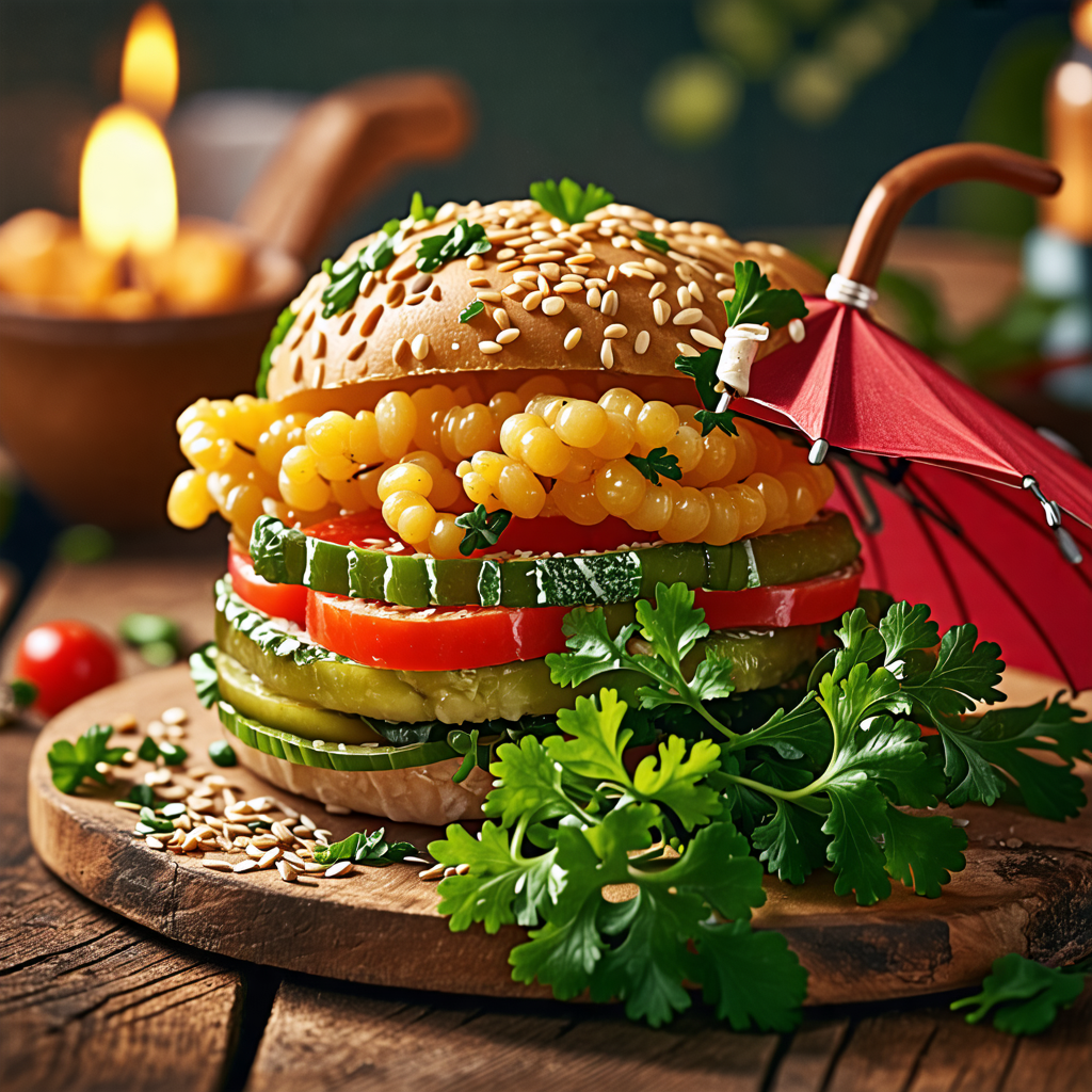 umbrella, bracelet, parsley, pickle, billboard