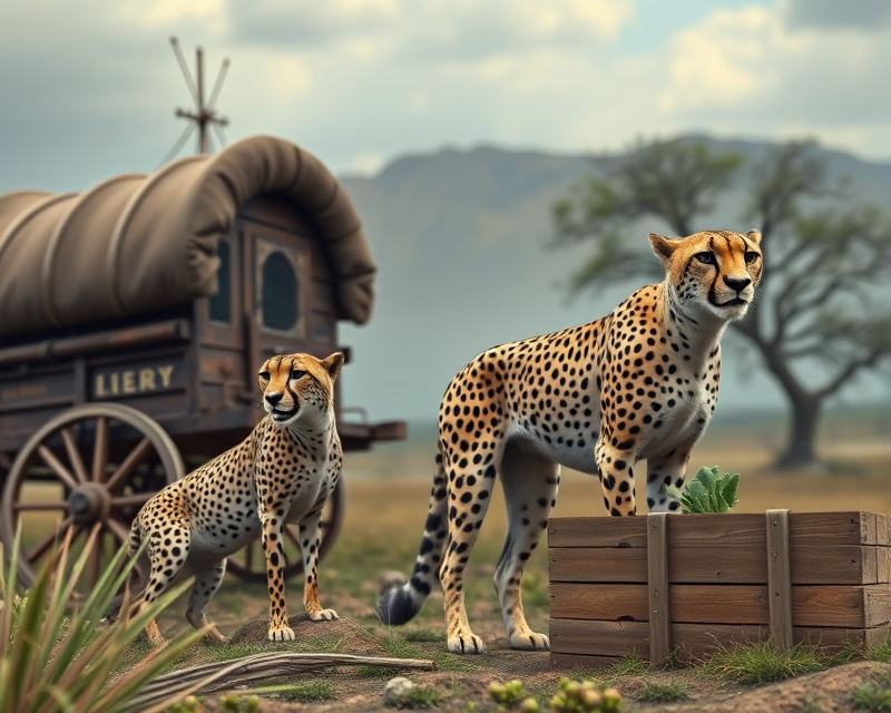 wagon, cheetah, box, turnip