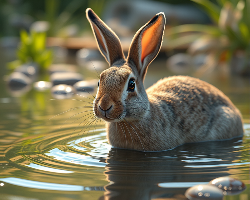 water, rabbit